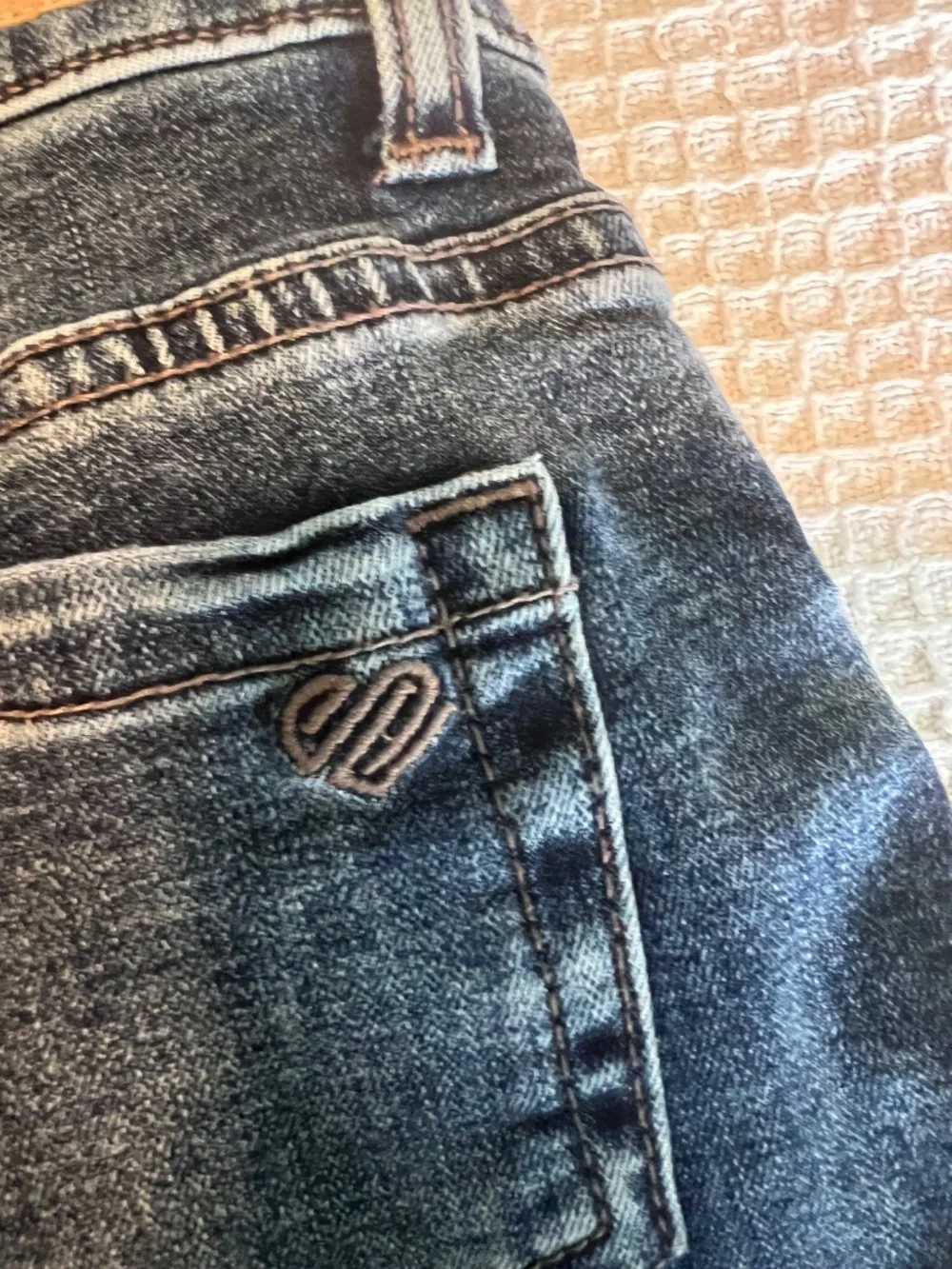 Justice Slim Straight Girls Size 12 Blue Denim Jeans Button Zip Pockets